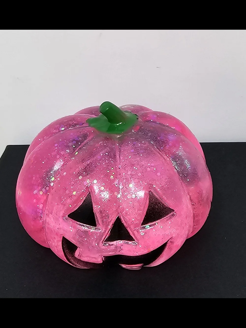 Pink Glitter Jack-o'-Lantern Pumpkin Squishy Toy Stress Relief
